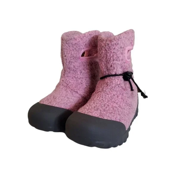 BOGS B-MOC Pink Fleece Winter Boots, Infant Toddler Girls Size 13
