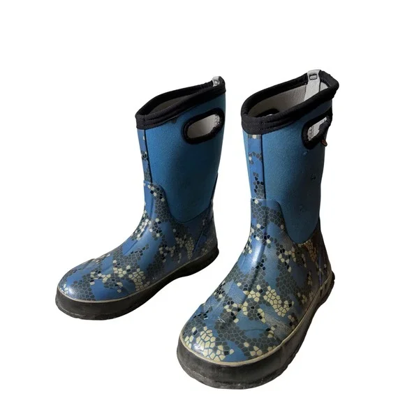 Bogs‎ K Classic Axel Youth 5 Blue Waterproof Insulated Winter Rain Boots