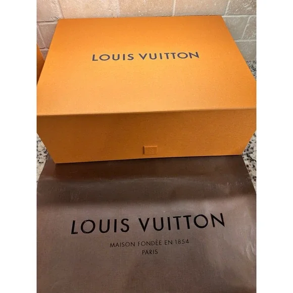 Authentic Louis Vuitton Empty XL Gift Box Set - Flip Top Box, Ribbon, 2 Bags NEW