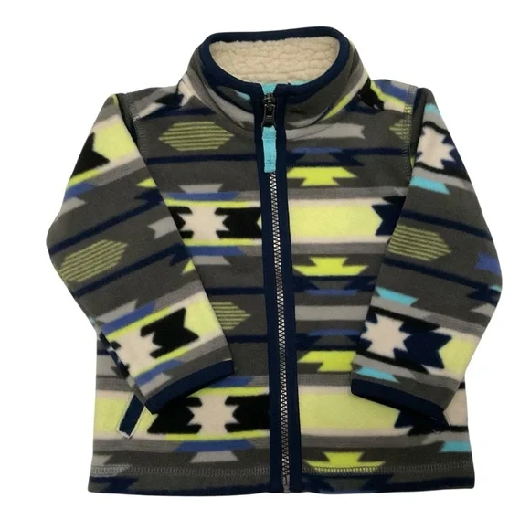 CARTER’S Aztec Print Fleece Zip Up Jacket Baby Toddler Size 12m