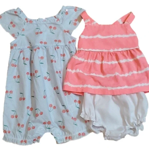 Carter's Infant Girl's Summer Romper & Sleeveless 2pc Set Size 6M