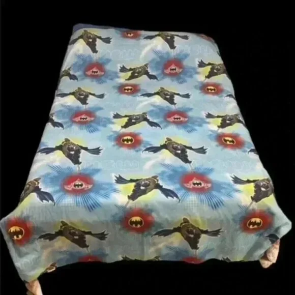 Batman DC Comics Twin Flat Sheet only Black Logo Pattern Bedding