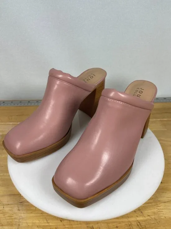 Journee Collection Izara Mule Clogs Rose Pink Womens 8.5 Block Heel