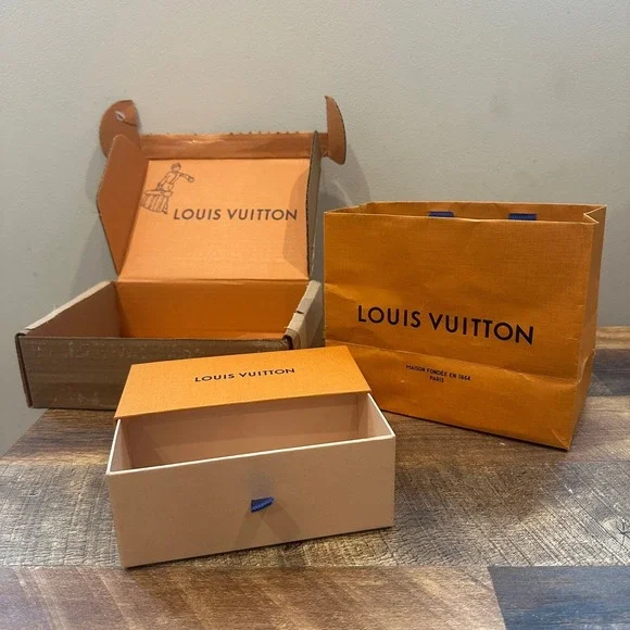 Louis Vuitton Orange Packaging Set Box Shopping Bag Shipping Box