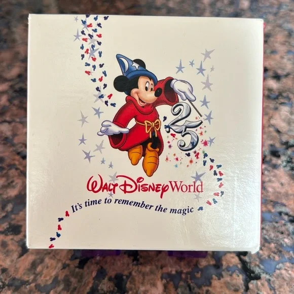 Vintage Walt Disney World 25th Anniversary Gift Box 4” x 4”