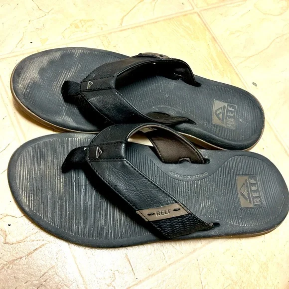 Reef Santa Ana Flip Flops Sandals Sz 12 Black