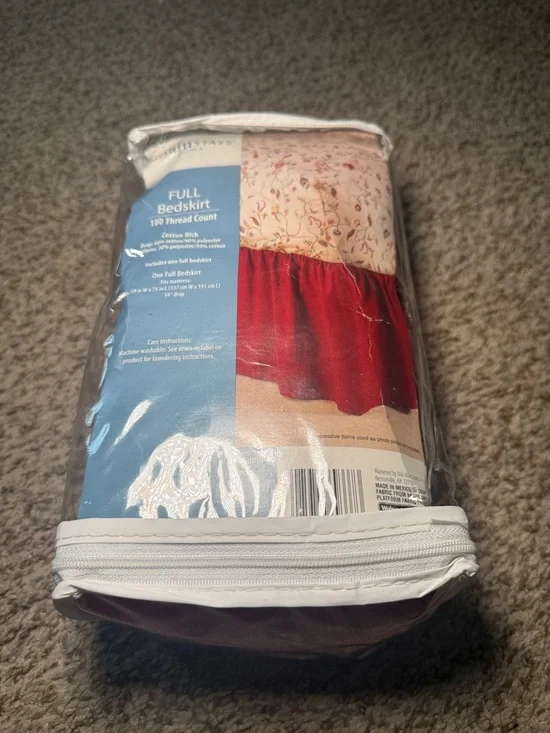 Mainstays Home Autumn Red Full Size Bed‎ Skirt