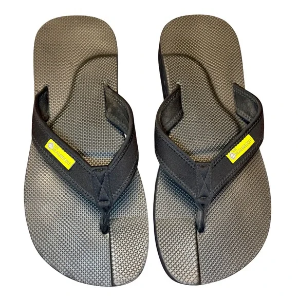 The Healing Sole Mens Flip Flops Black Orthopedic Sandals Plantar Fasciitis 11.5