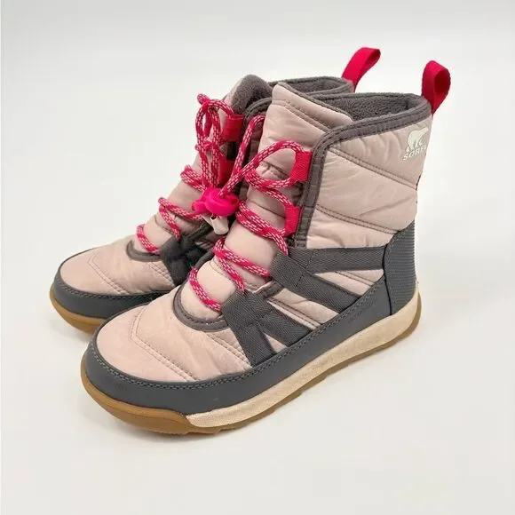 Sorel Kids' Pink and Dark Gray Boots