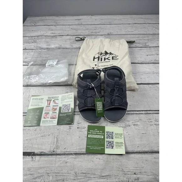 Hike Footwear HF Baresandals II Dark Grey Barefoot Sandals M-5.5 ,W -7.5 NIB
