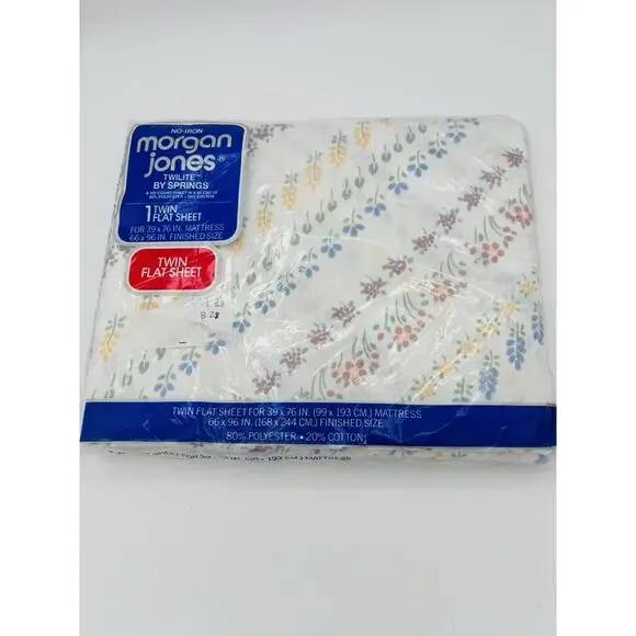 Morgan Jones Twilite By‎ Springs Vintage Twin Flat Sheet No-Iron