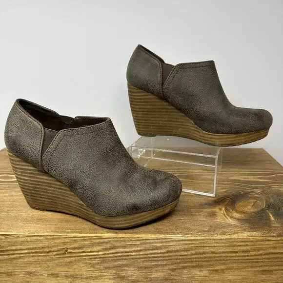 Dr. Scholls Memory Foam Platform Harlow Wedges 5.5M Shootie Comfort Shoe Bootie