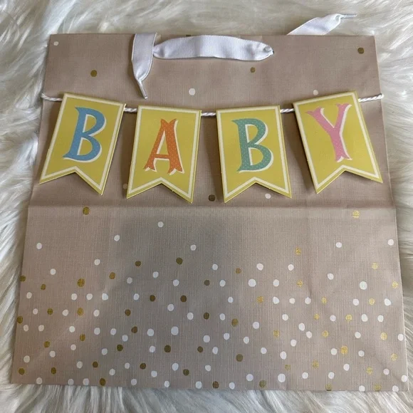 🩵5/$8 Baby Shower Gift Bag with Yellow and Pink Accents