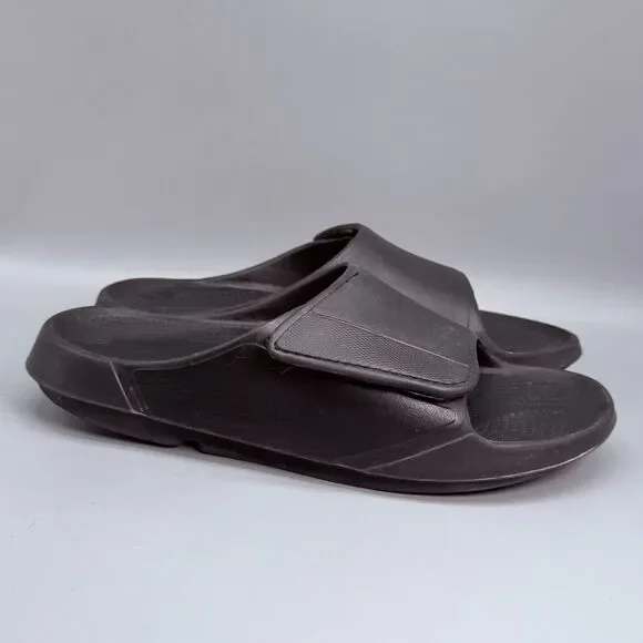 OOFOS OOahh Men's 13 Black Slip-On Sport Comfort Casual Recovery Slide Sandals