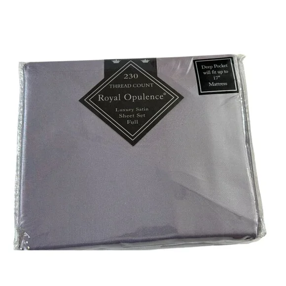 Royal Opulence Luxury Satin Full Sheet Set 230 Thread Deep Pocket 17