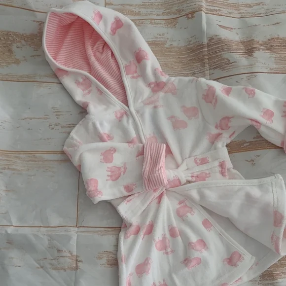 Carters Girls .. 0-9 months .. Terry Cloth BathRobe‎ .. Pink Lamb Sheep .. New