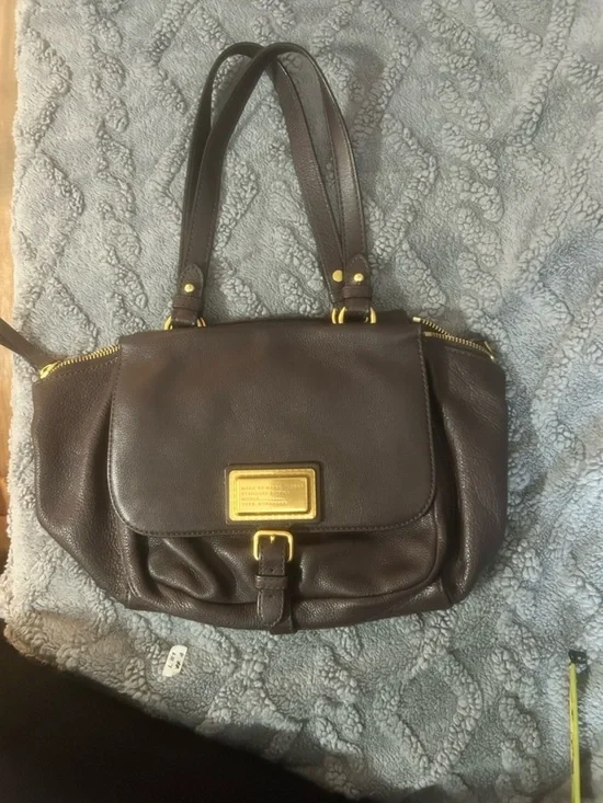 Marc By Marc Jacobs Dark Brown Leather Satchel with Gold Hardware