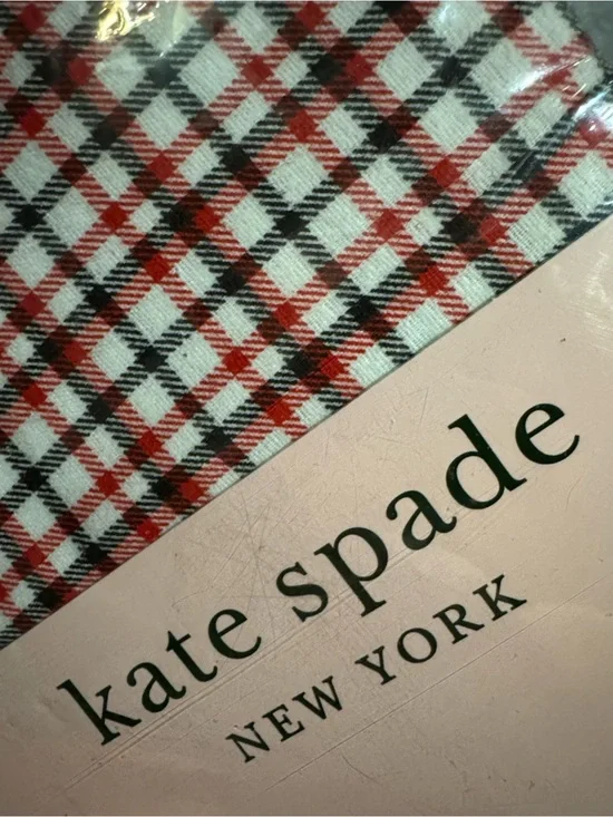 kate spade Red, Black & White Plaid Bedding Sheet Set
