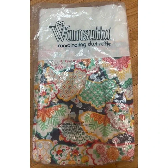 NEW Vintage Estate WAMSUTTA TWIN‎ Coordinating Dust Ruffle Ultracale MOD FLOWERS
