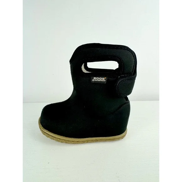 Bogs BabyBogs Solid Waterproof Winter Boots Black Infant Toddler SZ 4 Insulated