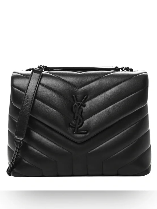 New Saint Laurent YSL Small Loulou Shoulder Bag Black w/Black Hardware