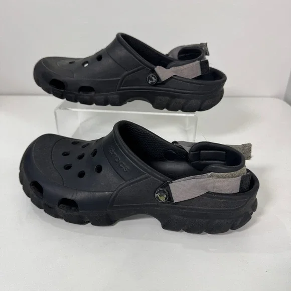 Crocs Classic All-Terrain Clogs Black Rugged Sole Adjustable Strap Mens 12