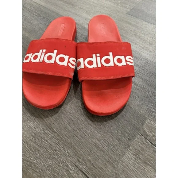 Adidas Men's Size 12 Red Slides