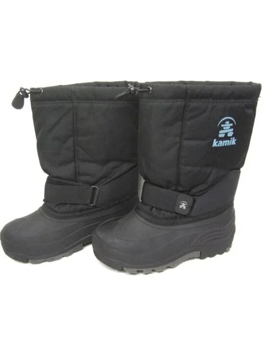 Kamik Youth Size 5 Boys Girls Black Winter Snow Boots VGUC Liners