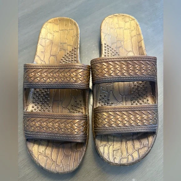 Imperial Hawaii Beach Sandals Lightweight Vacation Shoes Brown Men’s Size 10