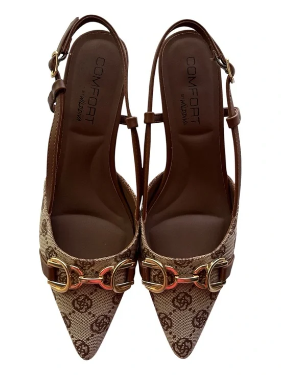 Comfort Slingback Pointed Toe Kitten Heels