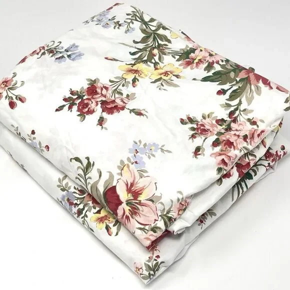 Ralph Lauren Petticoat Twin Sheet Set Flat & Fitted Floral Vintage NEW UNUSED