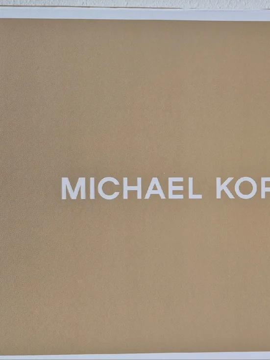 Michael Kors Beige Box with White Gift Wrapping With MK Envelope