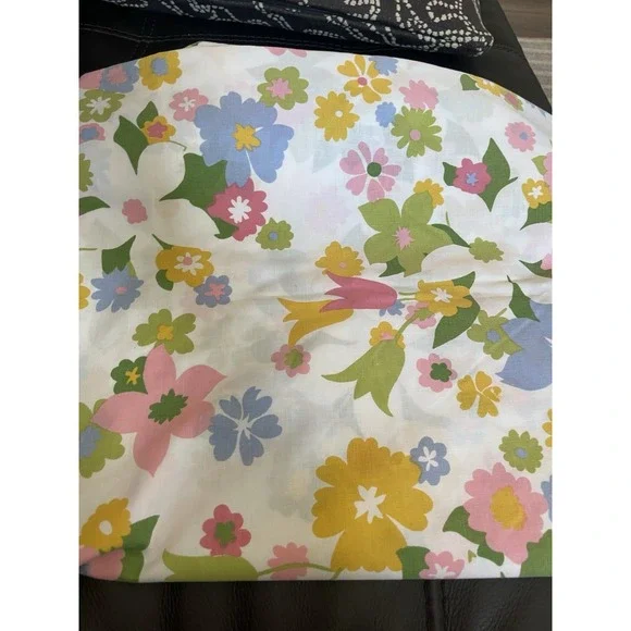 Vtg 1960s Cannon Monticello Full fitted  Sheet Mille Fleur Flower Power