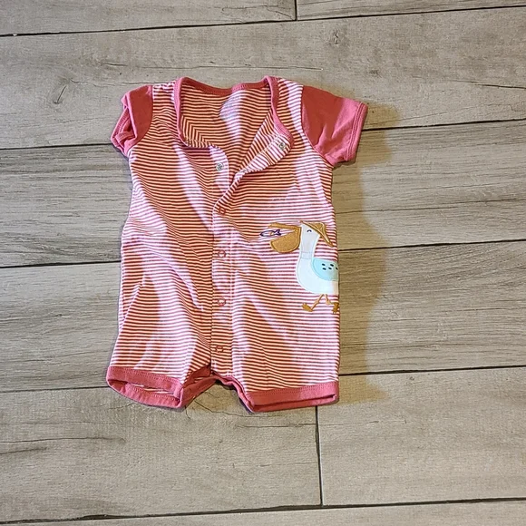 🍋‍🟩 Carters Pelican Striped Button Romper 🌻