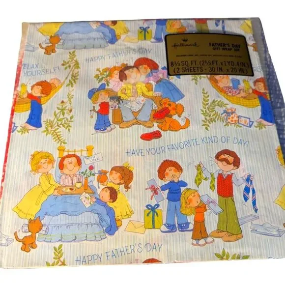 Hallmark‎ Vintage Fathers Day Wrapping Paper NIP