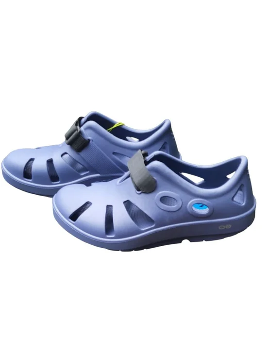 Oofos OOcandoo Recovery Shoe Water Drop Blue Mens 10 Womens 12 Adjusable New