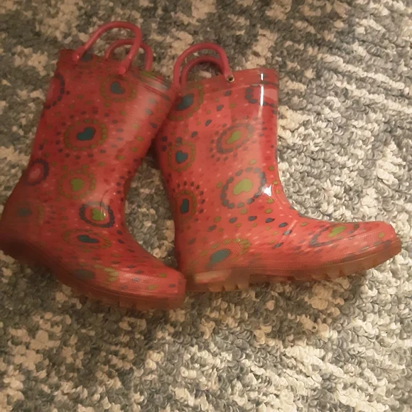 Colorful Girls Rain Boots Size 9/10