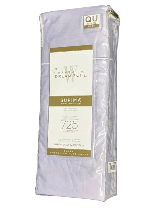 new LAVENDER Wamsutta DreamZone 725 TC 100% Cotton Oversized QUEEN Flat Sheet