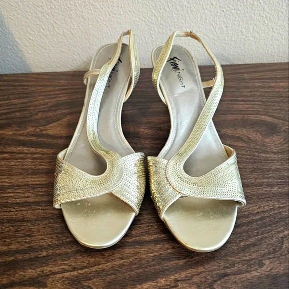 12M Fioni Night Gold Sequin Heels