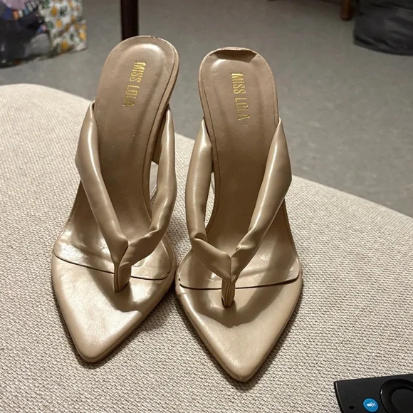 EUC Miss Lola Beige Thong Sandals