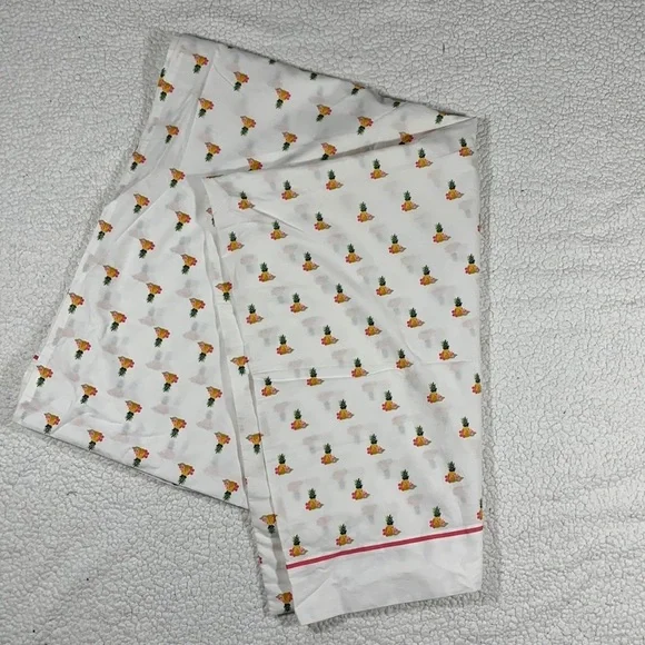 Tommy Hilfiger Pineapple All Over Print Flat Cotton Twin Sheet Island Collection