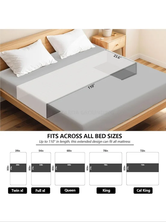GROUNDING SHEET Silver Fiber Organic Cotton Bed Mat White Universal Fit NWT