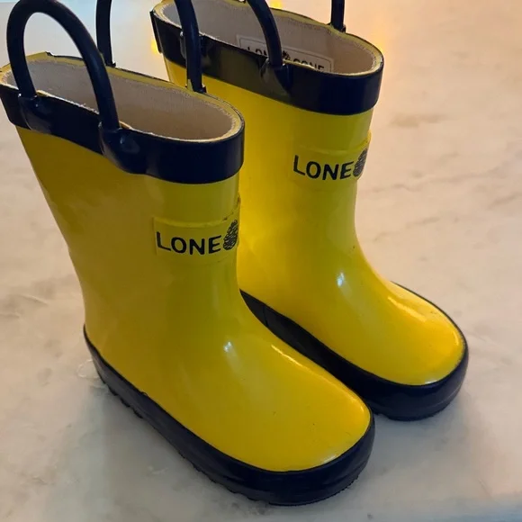 LONE CONE‎ Yellow and Black Rain Boots 4