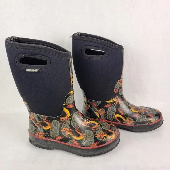 Bogs Kids‎ Classic High Dragon Rain Boots Waterproof Neoprene Outdoor
