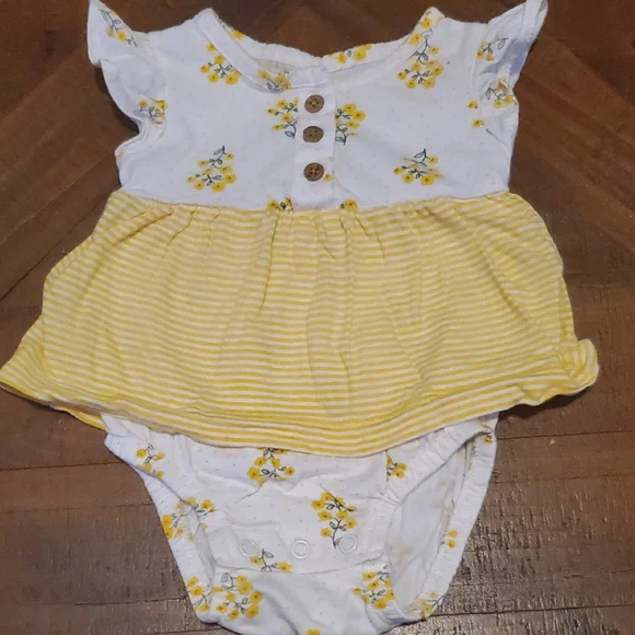 Carter's Yellow and White Floral Bodysuit
