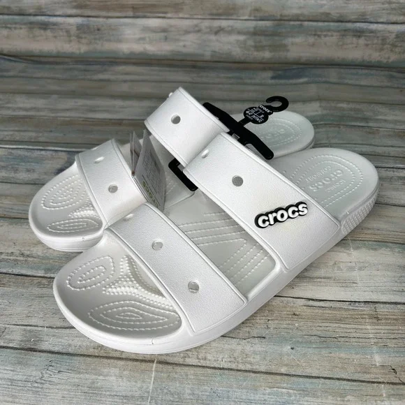 Crocs Slide Sandals Classic Two-Strap White US Men's‎ 12 EU 46/47