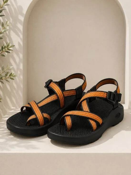 Chaco Z-Series Vibram Sport Sandals Orange Black Men's Size 10 Outdoor Hiking