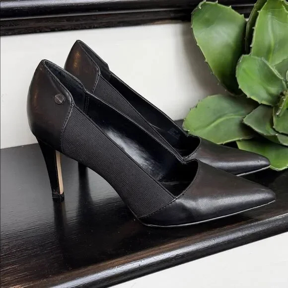 SHOE SALE!Calvin Klein Black Pointed Toe Heels Pumps Women’s 7 Classic Stiletto
