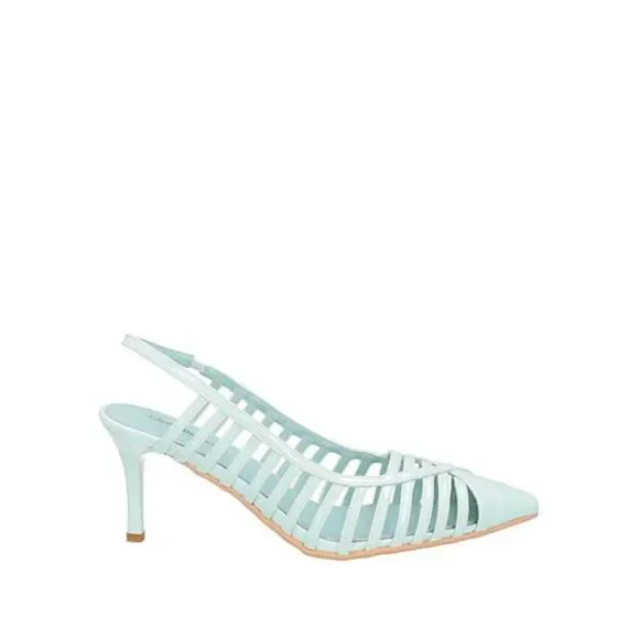Elegant Sky Blue Strappy Slingback‎ Heels Pointed Toe