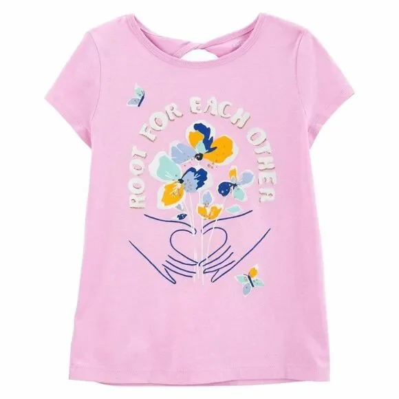 Carters Size 14 Pink Floral Graphic T-Shirt
